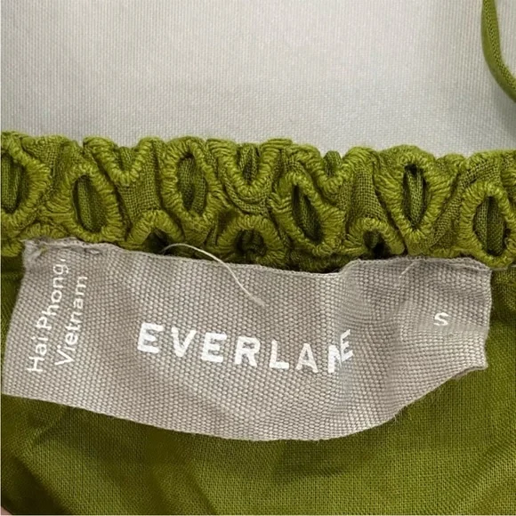 Everlane the eyelet puff sleeve top green pistachio small - Picture 7 of 10